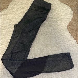 High Rise Gray Mesh Leggings